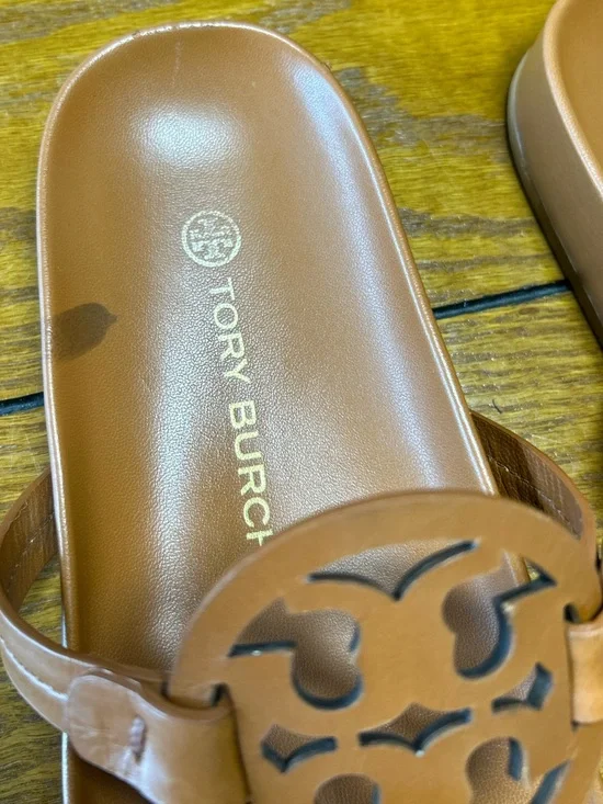 Tory Burch Miller Cloud Sandals, color Aged Camello, Napa Leather, Size 8.5 - Picture 9 of 9